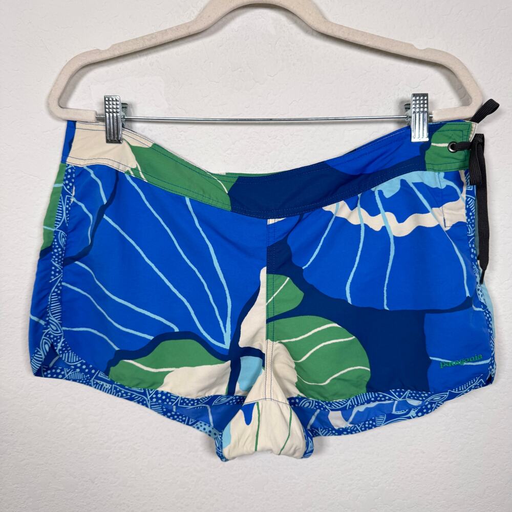 Patagonia Womens Tropicl Board Shorts Size 14 Beach Summer Orchid Bali Blue